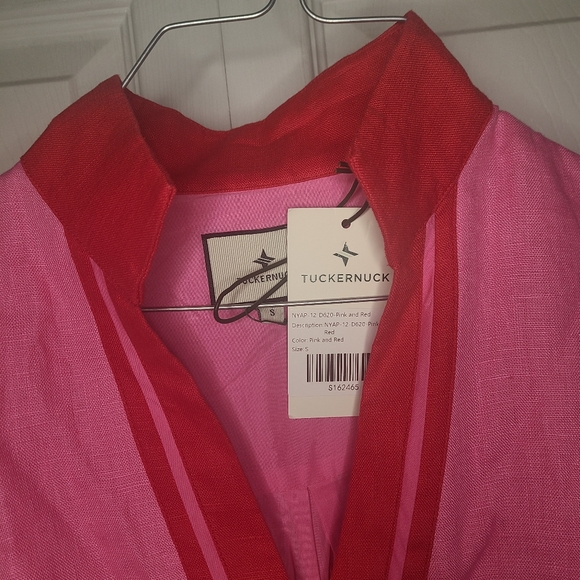 Tuckernuck Pink and Poppy Red Collins Caftan NWT - Picture 3 of 6